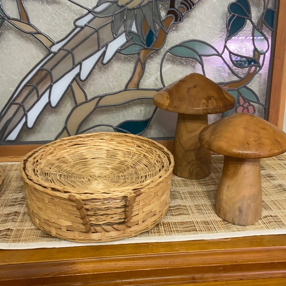 Vintage Other - Vintage Wicker Paper Plate Holders with Storage 6